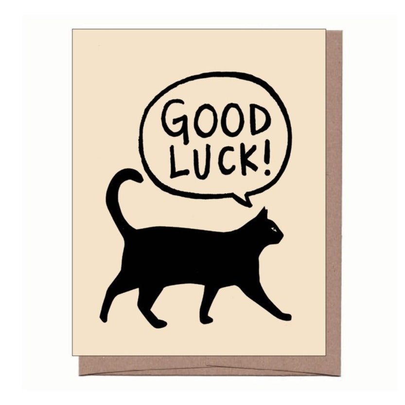 Black Cat Good Luck Card Joy & Treasure