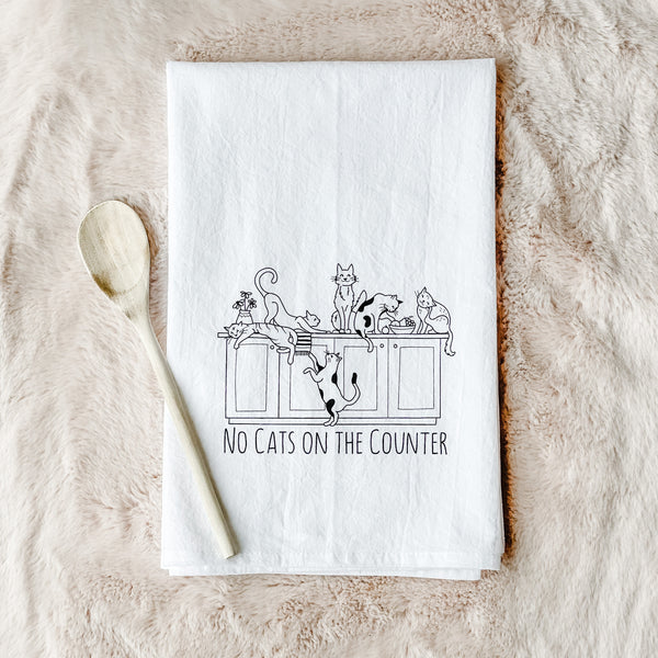 No Cats on the Counter Tea Towel