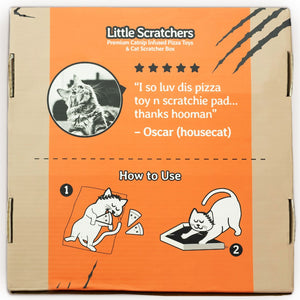 Pizza Box Scratcher & Catnip Toy Set