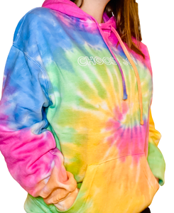 Choose Joy Tie-Dye Rainbow Hooded Sweatshirt