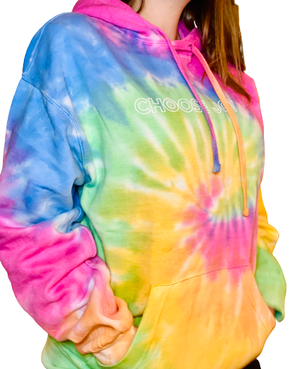 Choose Joy Tie-Dye Rainbow Hooded Sweatshirt