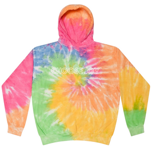 Choose Joy Tie-Dye Rainbow Hooded Sweatshirt