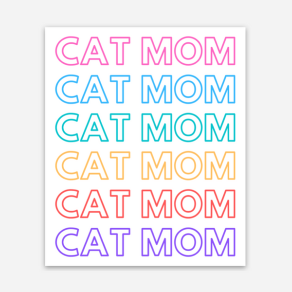 Cat Mom Rainbow Sticker
