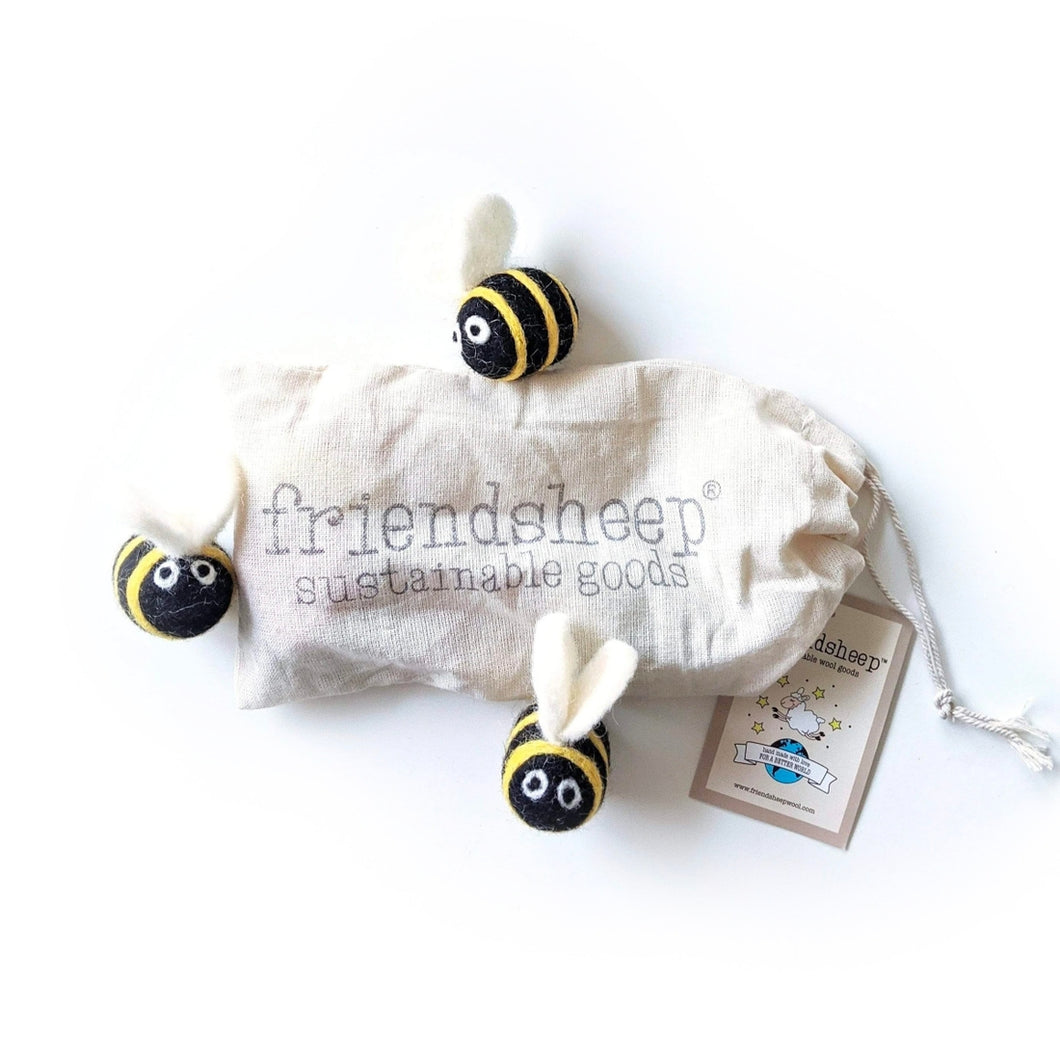 Bumble Bee Wool Toys (Set of 3)