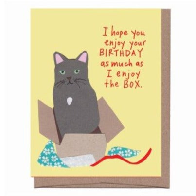 Cat in a Box Birthday Card