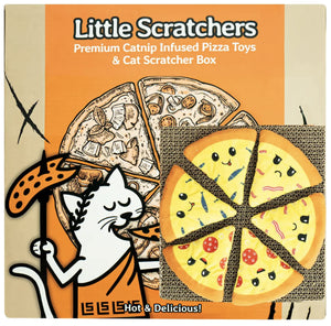 Pizza Box Scratcher & Catnip Toy Set