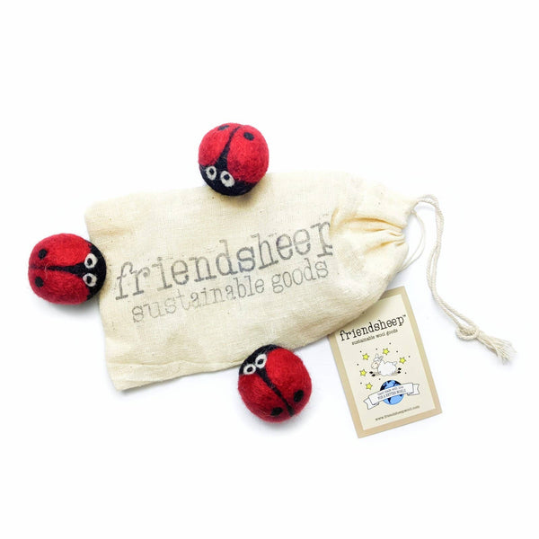 Lady Bug Wool Toys (Set of 3)