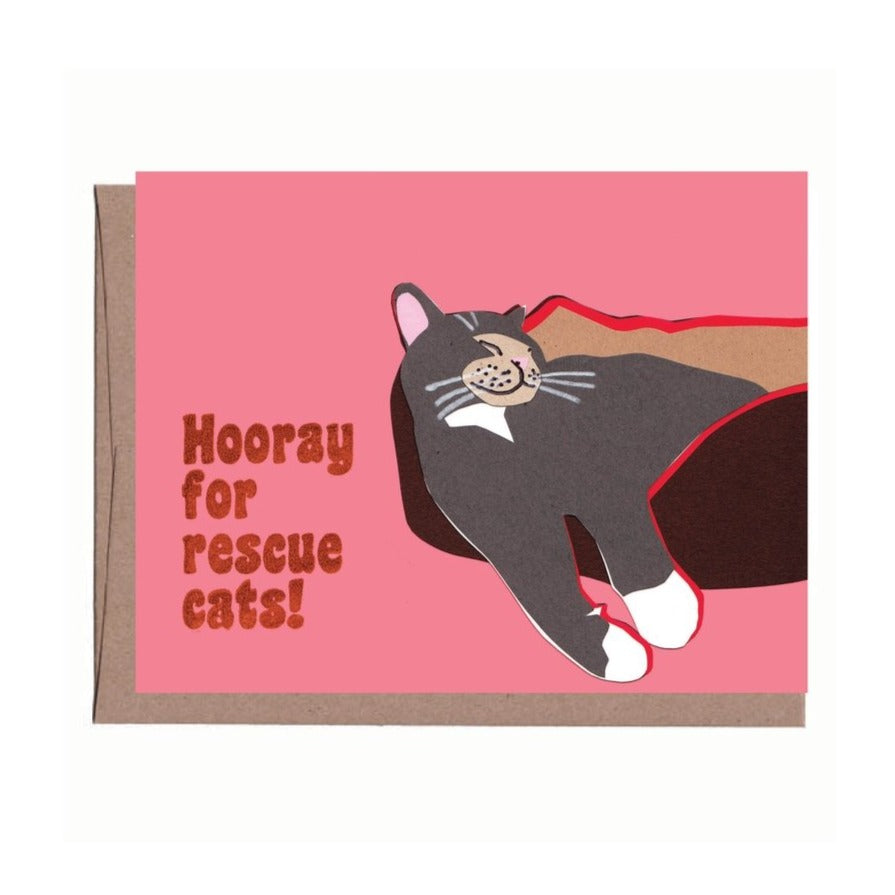 Hooray for Rescue Cats Greeting Card