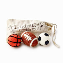 Load image into Gallery viewer, Sporty Wool Toys (Set of 3)